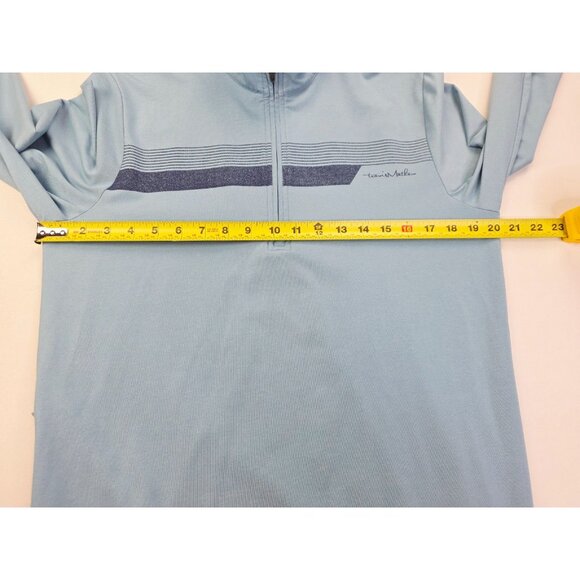 Travis Mathew Size Small Men 1/4 Zip Side Pocket Blue Long Sleeve Activewear Top - Picture 3 of 10